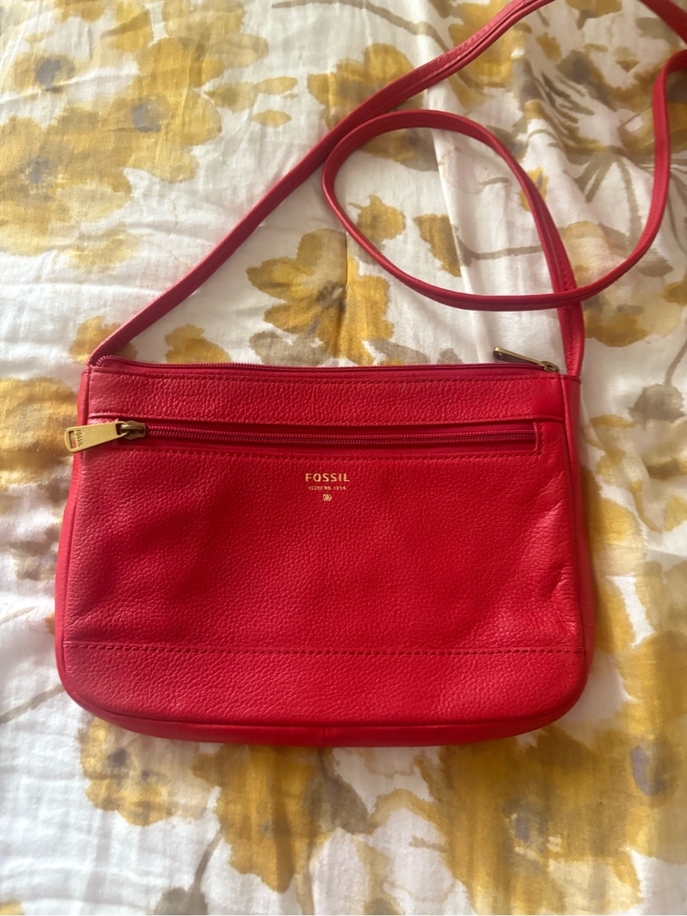 Fossil Genuine Red leather crossbody